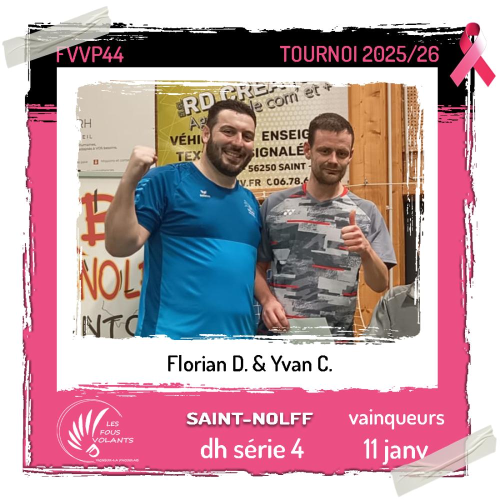 Victoire en double homme série 4 à Saint-Nolff